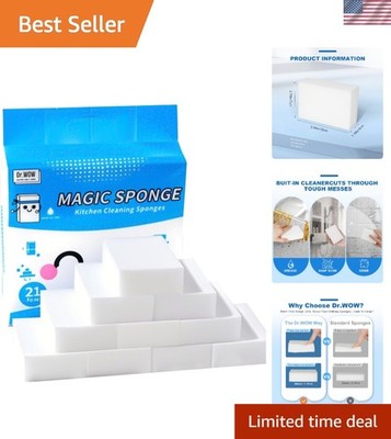 21 Count Extra-Thick Melamine Sponges - Powerful Stain Removers for All Surfaces
