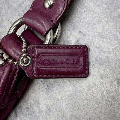 COACH Madison Maggie purple Leather Hobo Shoulder Bag Logo