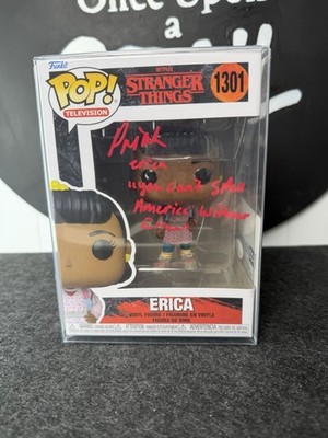 ACOA COA Signed Funko Pop! Stranger Things Erica 1301 Priah Ferguson Zitat