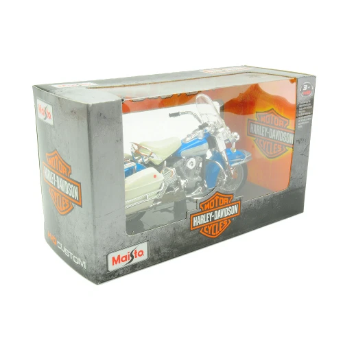 HARLEY DAVIDSON FLH ELECTRA GLIDE 1966 LIGHT BLUE 1:18 Maisto Moto Modellino Nuo - Immagine 2 di 2