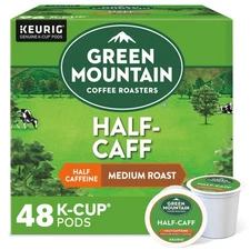 Green Mountain Coffee Half-Caff, Keurig K-Cup Pod, Medium Roast, 48 Count