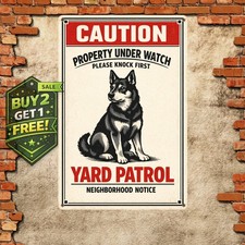 Beware Of Patrol Schnauzer Warning Sign 8x12 Vintage Iron Wall Plaque