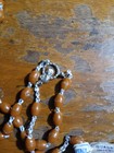 Wood Catholic Rosary From Jerusalem, Silver Tone Details w Crucifix — photo 4