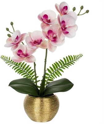 Biful Künstliche Orchidee Pflanzen Rosa Orchidee Real Touch Blumen Künstliche Phalae