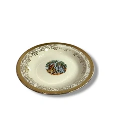 Vintage Taylor Smith Taylor TS&T Victorian Couple Rim Soup Bowl 7.75" 22K trim