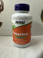 Now Foods Feverfew 100 Veggie Caps GMP Quality Assured, Vegan, Vegetarian