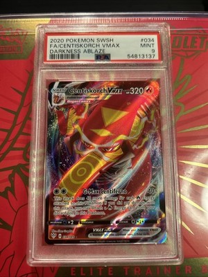 POKEMON: CENTISKORCH VMAX #034/189🔥PSA 9🔥SWSH DARKNESS ABLAZE