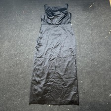 Vince Camuto Dress Women's 16 Black Satin Maxi Sleeveless Formal Evening Gown