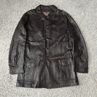 True Vintage Loewe Leather Dark Brown 1970s 80s Deerskin Jacket Soft Western