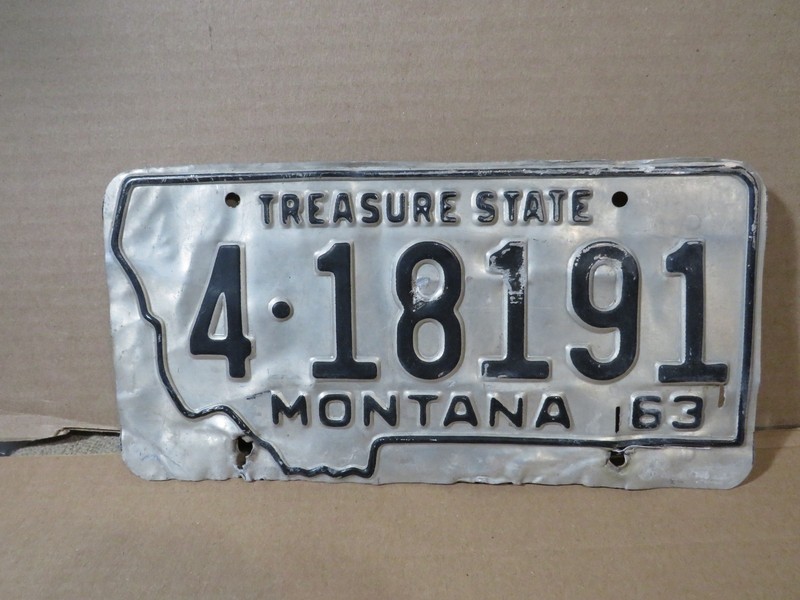 1963 MONTANA License Plate - TREASURE STATE