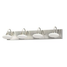 28in Brushed Nickel LED Vanity Light Fixtures,4-Light Bathroom Vanity Light S...