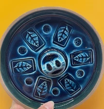 Stunning Vintage Turquoise Blue💙art Pottery Ashtray Mid-Century Modern Beauty