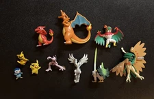 Lot of 10 Pokemon Action Figures Various Brands & Sizes Mewtew Reshiram Pikachu