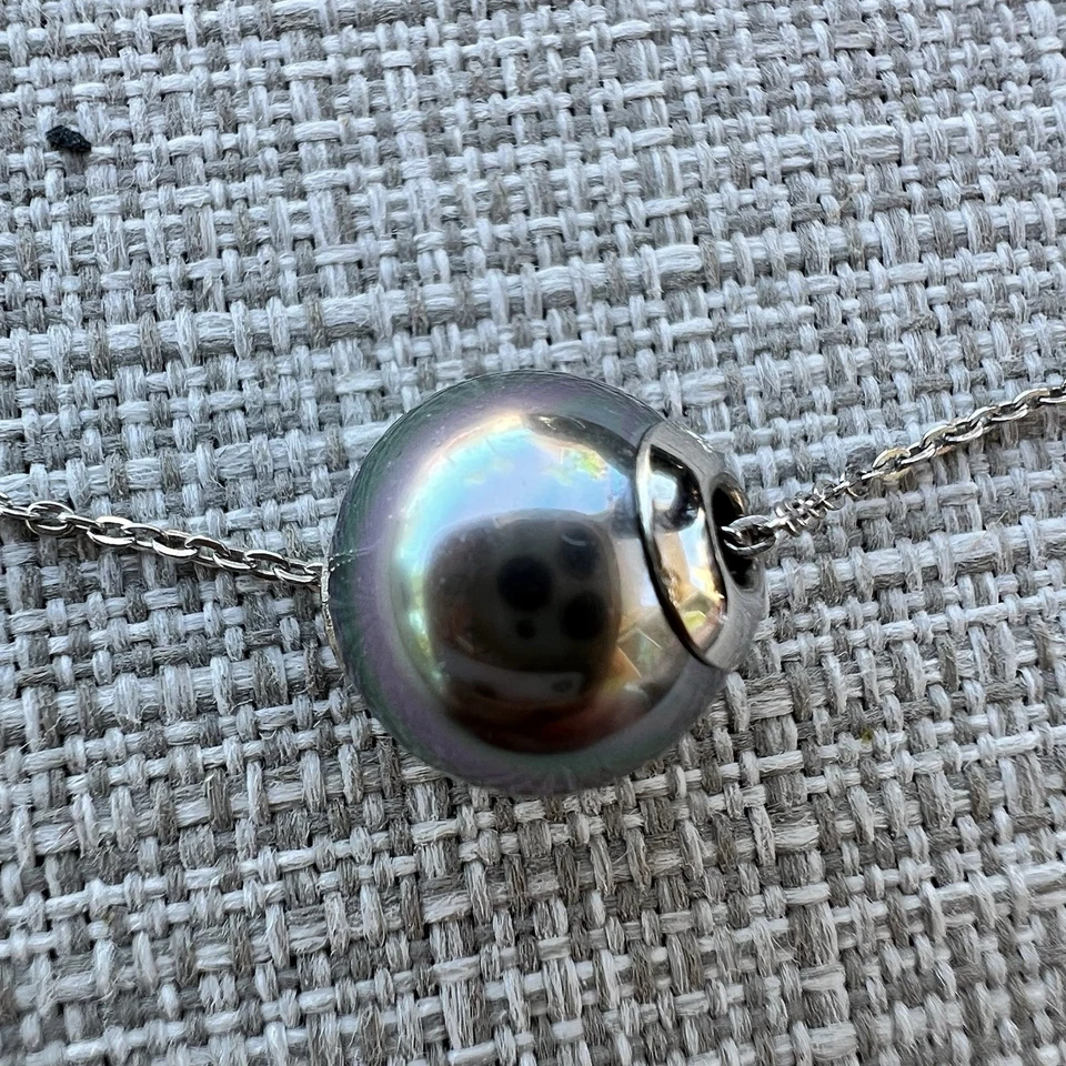 Collar Gargantilla Perlas Majorica 12mm Gris Nuada Collar Perla Foto 4 de 4