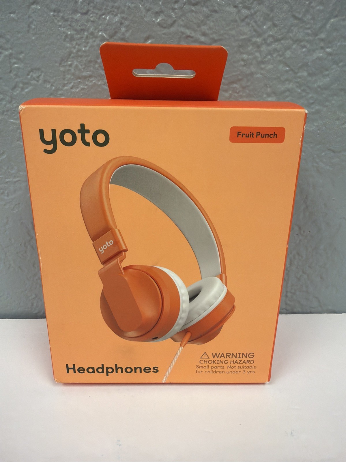 Yoto Wired Headphones In Fruit Punch Orange Over Ear Kid Safe 85db Folding Arms