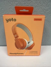 Yoto Wired Headphones In Fruit Punch Orange Over Ear Kid Safe 85db Folding Arms