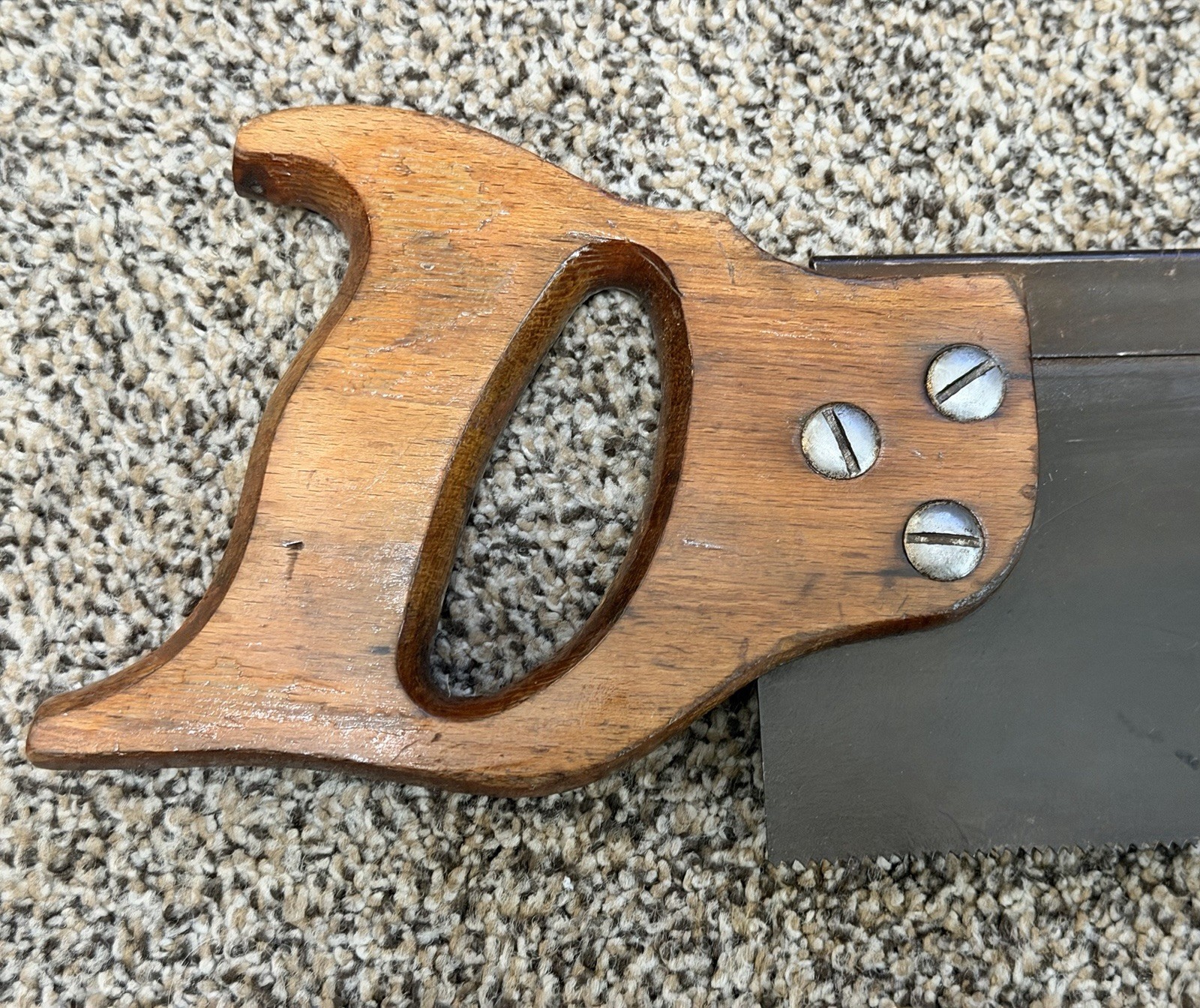 Vintage Henry Disston & Sons Warranted Cast Steel Back 16" Hand Saw