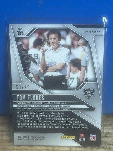 2024 Prizm Green Scope Tom Flores /75 - Picture 2 of 3