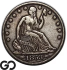 1853-O Seated Liberty Half Dollar, Arrows & Rays, Choice XF Better Date!