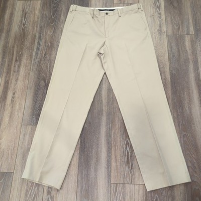 Eddie Bauer Relaxed Fit Khaki Pants Men's SZ W40 x L36 Adj. Waist Non Wrinkle