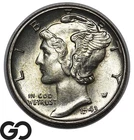 1943 Mercury Dime Full Split Bands