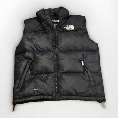 Vintage North Face Nuptse Puffer Vest Jacket 700 L Black Goose