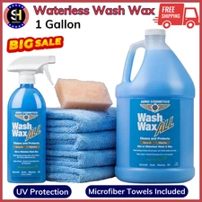 Wet or Waterless Wash Wax Kit 144 Oz,UV Protection,Aircraft Quality,Eco-Friendly