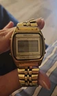 Seiko A904-5199 Vintage, 1992, LCD, Gold Tone, Stainless Steel Bracelet