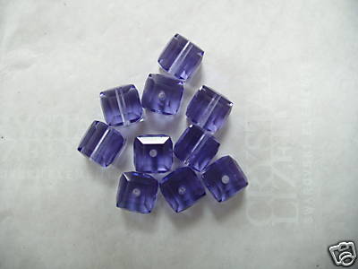 10 pc SWAROVSKI CRYSTAL TANZANITE 6mm Loose BEADS 5601 CUBES, Purple