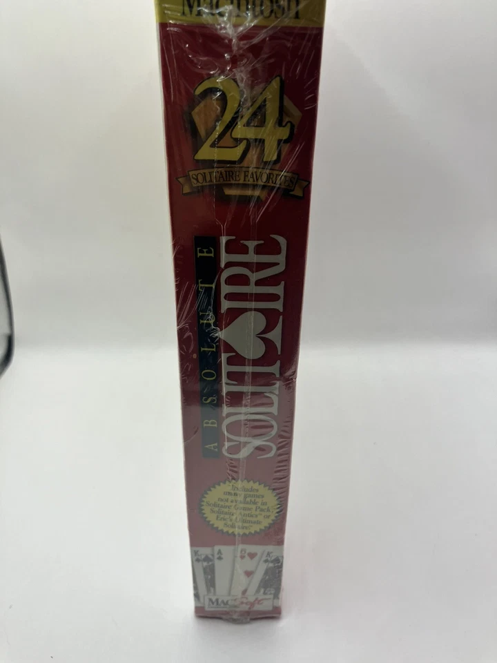 Rare vtg Sealed Box ABSOLUTE SOLITAIRE CD-ROM Apple Macintosh  card game NOS - Image 2 of 4