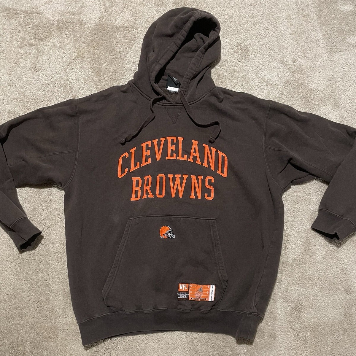 Cleveland Browns Vintage Hoodie Brown Size Men's Large