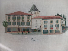 HANDGEMACHTE KREUZSTICH STICKEREI SARE 29X 23 - TOP -