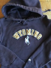 Russell Athletic WYOMING COWBOYS Youth Sweatshirt Size M Brown Front Pouch B9