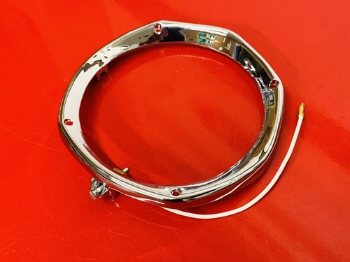 LAMBRETTA SX150 SX200 CHROME HEAD LIGHT RIM WITH WIRE - 第 1/7 張圖片