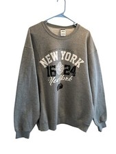 New York City NY NYC Sweatshirt Crew Neck Long Slv Pullover Shirt Men Unisex XL