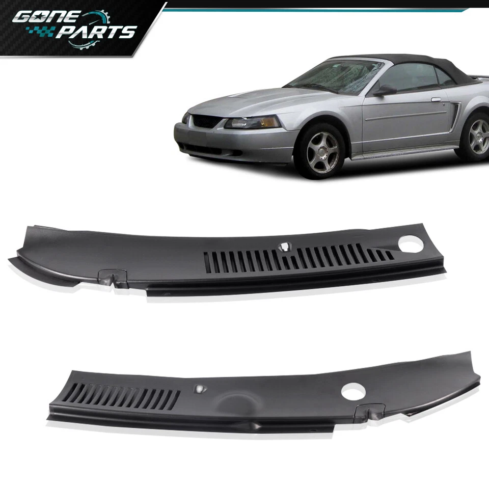 Windshield Cowl Cover Fit For 1999-2004 Ford Mustang Improved Wiper Cowl Grille - Image 2 of 4