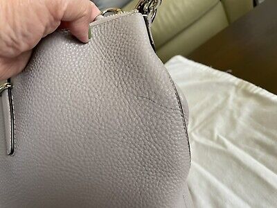 COACH Gray All Leather Pebbled J1381-2730 Shopper Tote COACH Gray All Leather Pebbled J1381-2730 Shopper Tote