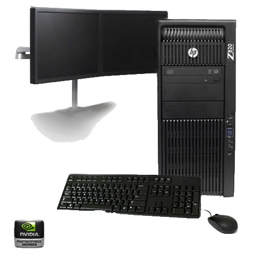 HP Z820 Multi 12-Monitor Computer/PC 12-Core/12GB /1TB+ 256GB SSD
