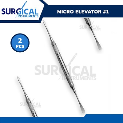 2 Pcs Micro Elevator #1 Dental Implant Surgical Instruments German Grade
