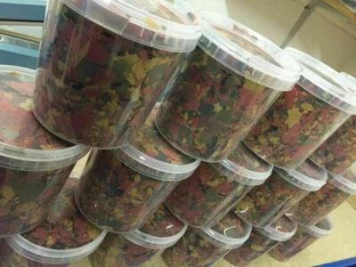 KOIDIVISION Aquarium Tropical Flake Fish Food 1 Litre Bucket Tub