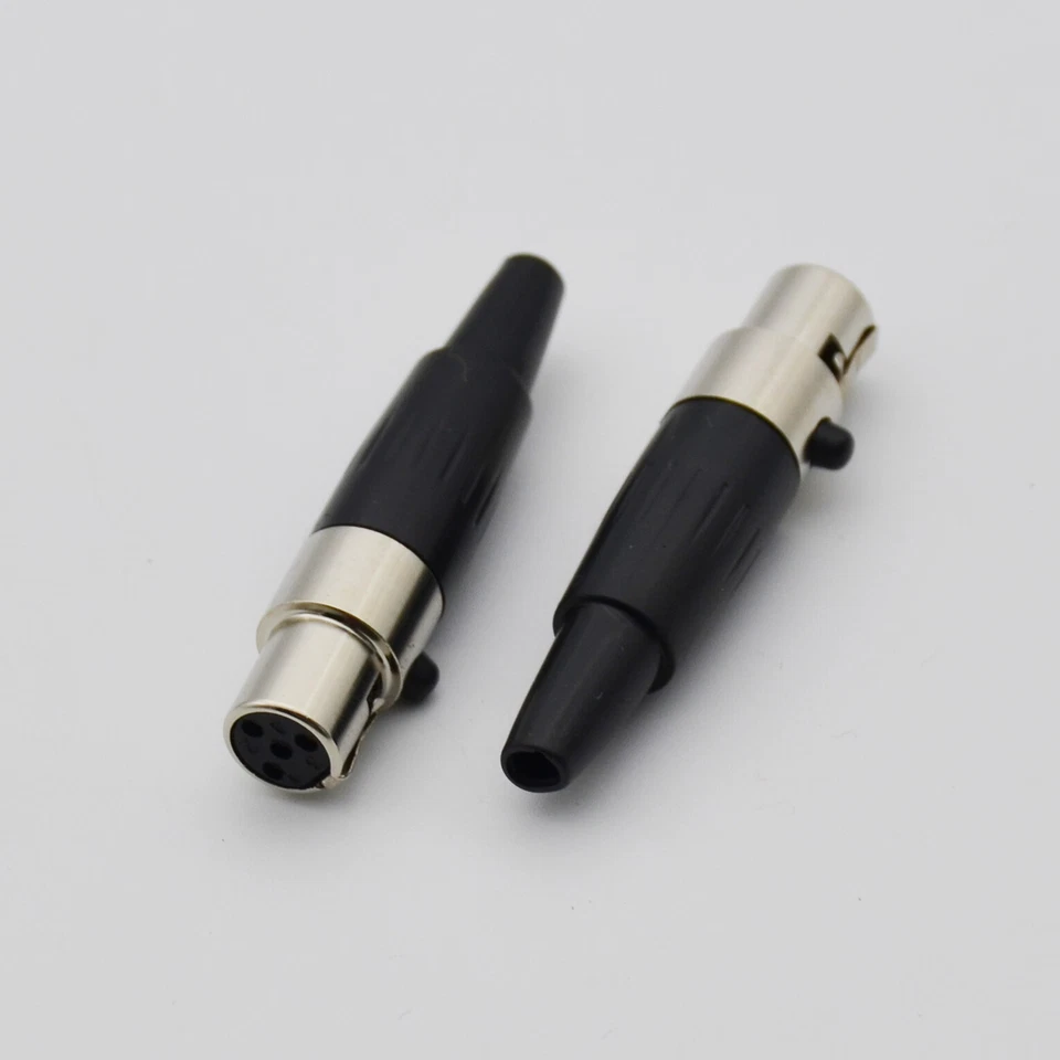 mini xlr 3/4/5 pin female connector 5lot for audio microphone mic cable silver - Image 3 of 4