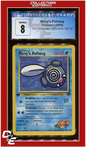 Misty's Poliwag (1st Edition) graded CGC 8 for sale on eBay
