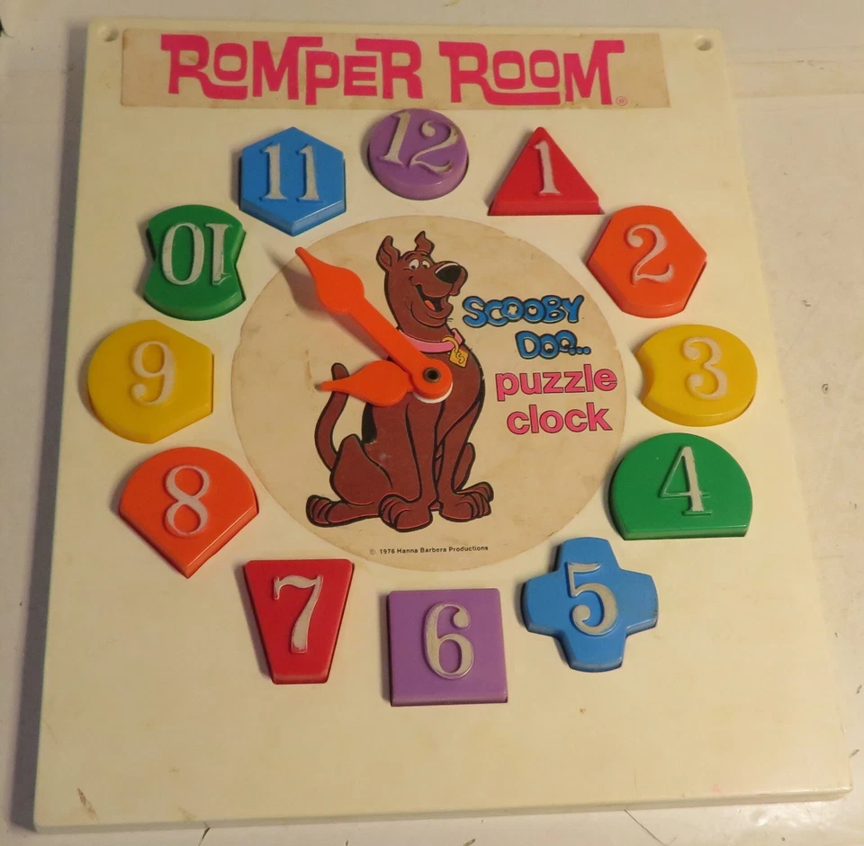 Винтажные детские часы-головоломка 1976 Scooby Doo комбинезон комната Hasbro ретро пластик - Изображение 3 из 4