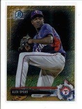 ALEX SPEAS 2017 BOWMAN CHROME #BCP68 GOLD SHIMMER REFRACTOR #31/50 ST013