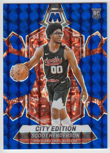 2023-24 Panini Mosaic Scoot Henderson City Edition #275 Blue Rookie RC 023/199
