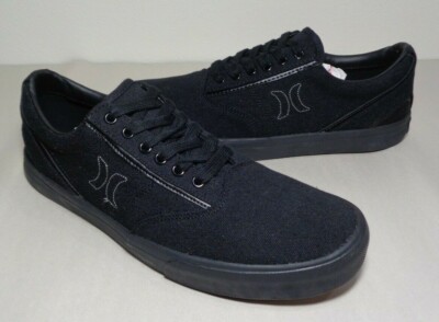 Hurley Size 12 M ARLO LACE Black Canvas Sneakers New Men