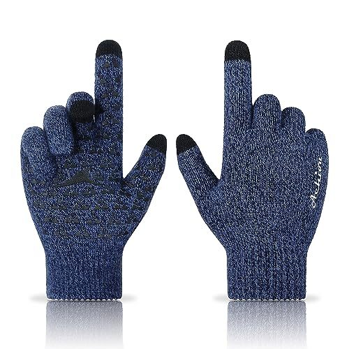 Winter Gloves for Men Women, Touch Screen Texting Warm Gloves with Thermal-image