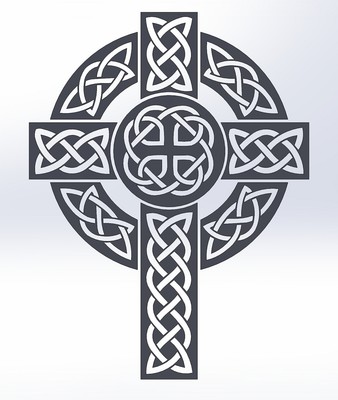 10 DXF File CNC g-code Industrial Laser DECORATIVE CELTIC CROSS  Nr.0685
