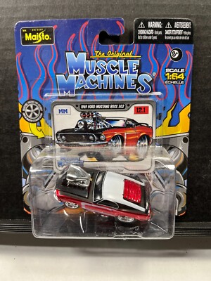 1/64 MAISTO MUSCLE MACHINES 1969 FORD MUSTANG BOSS 302 12.1 RED