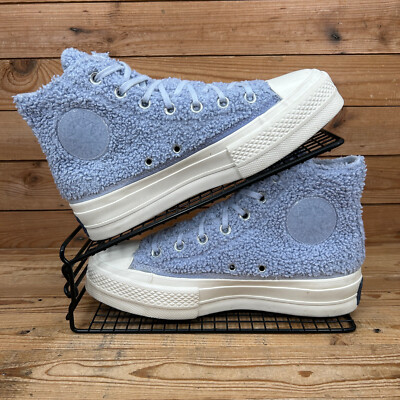 Converse Turnschuhe Damen UK 5,5 All Star Lift lila Fleece Plateau hohe Schuhe CT